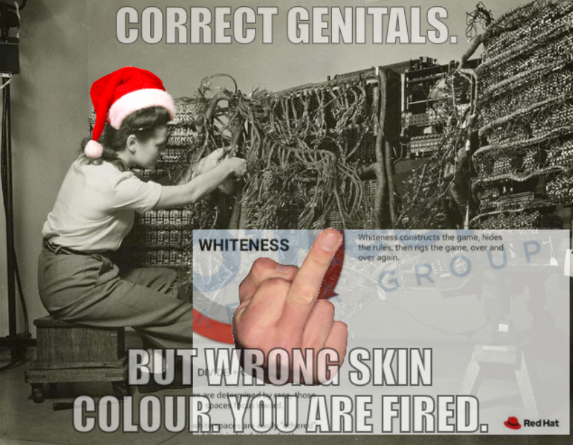 Correct genitals... but wrong skin colour. You are fired.