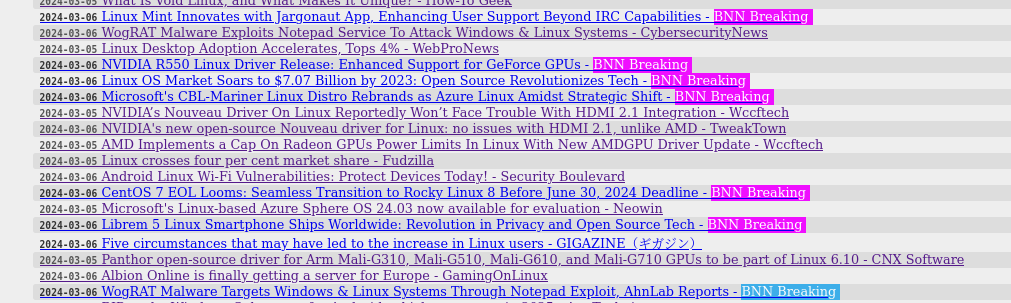 linux from Google News