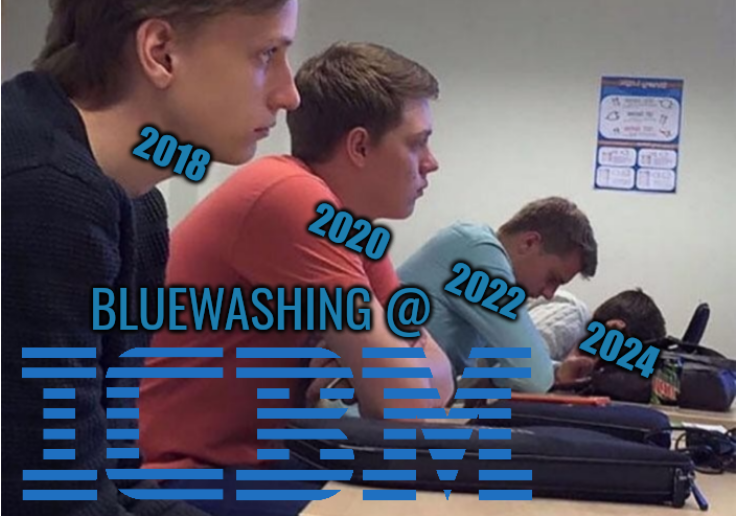 Bluewashing at IBM; 2018, 2020, 2022, 2024