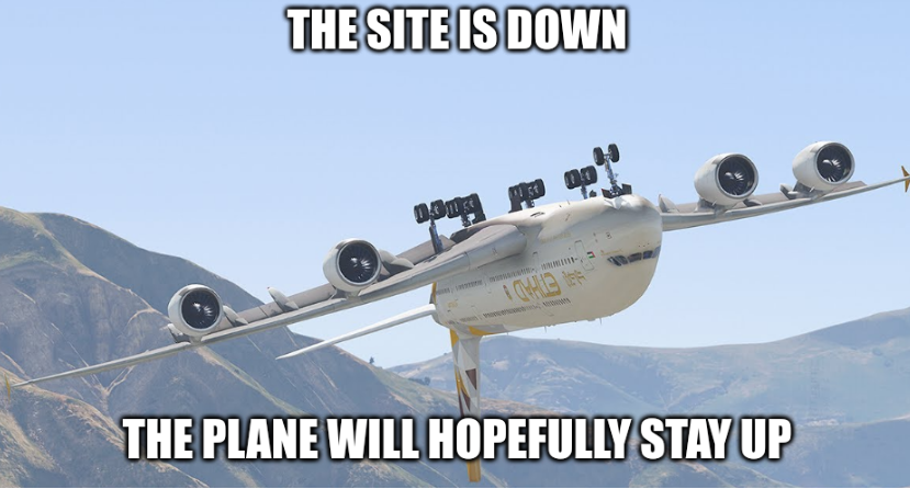 Etihad: The site is down; The plane will hopefully stay up