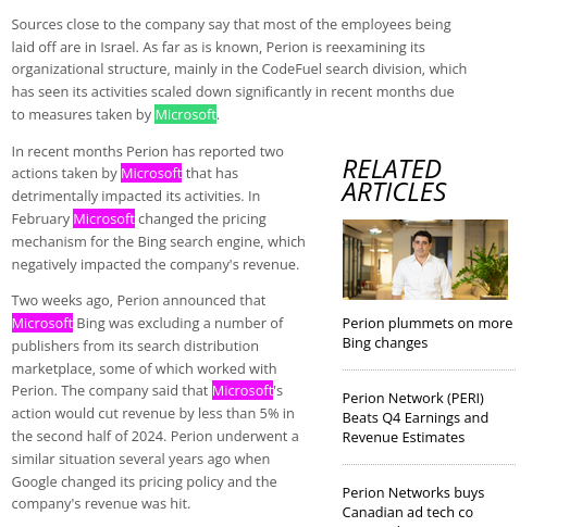 Perion lays off 6% of workforce