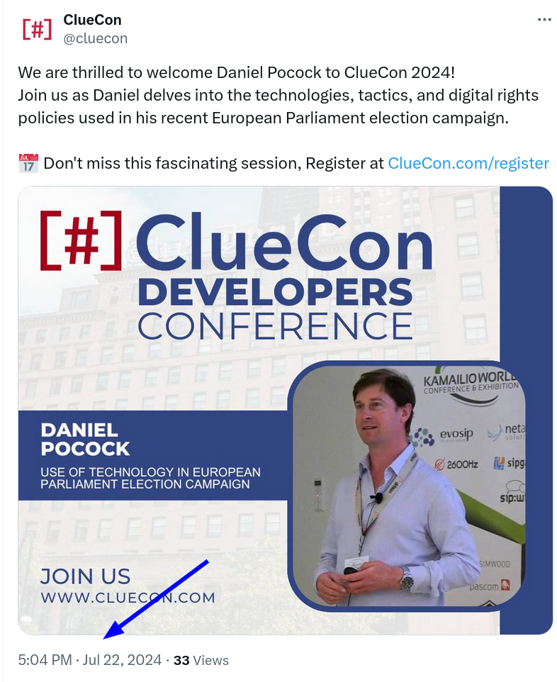 We are thrilled to welcome Daniel Pocock to ClueCon 2024! Join us as Daniel delves into the technologies, tactics, and digital rights policies used in his recent European Parliament election campaign.