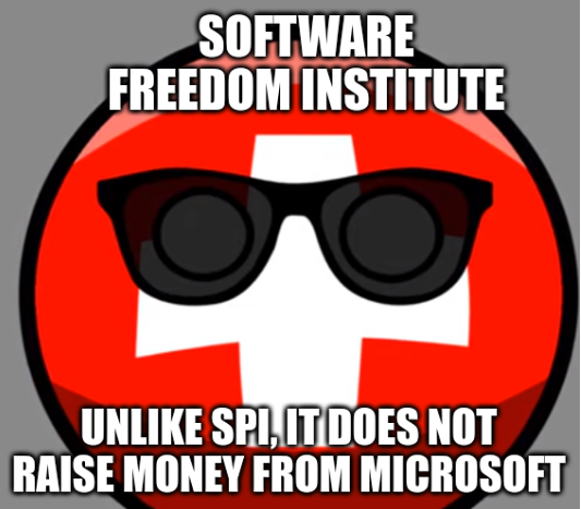 Software Freedom Institute: Unlike SPI, it does not raise money from Microsoft