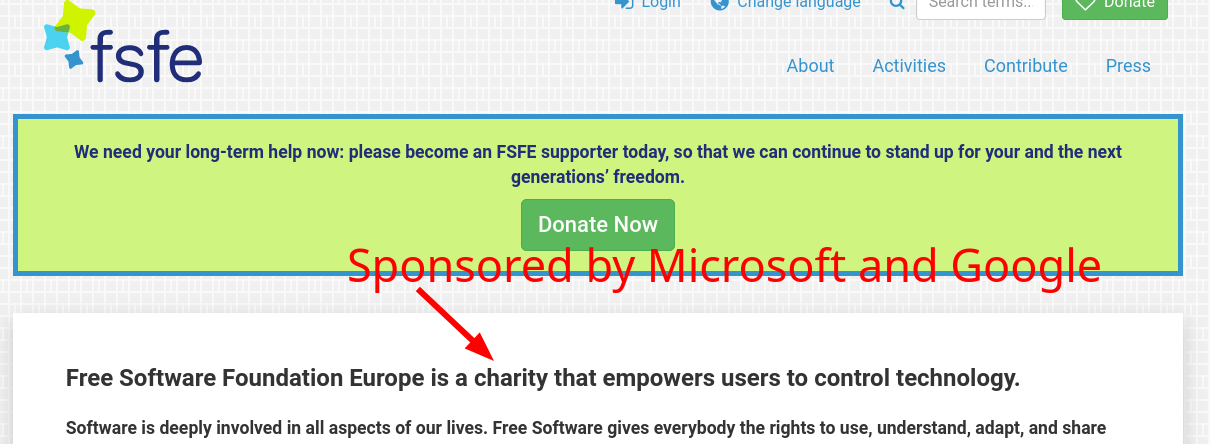 FSFS Sponsored by Microsoft and Google