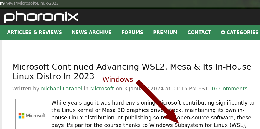 Windows: Microsoft Continued Advancing WSL2, Mesa & Its In-House Linux Distro In 2023