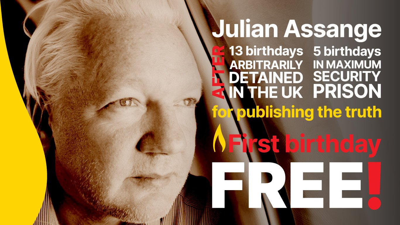Happy birthday Julian Assange!! Finally, you can celebrate freely 
