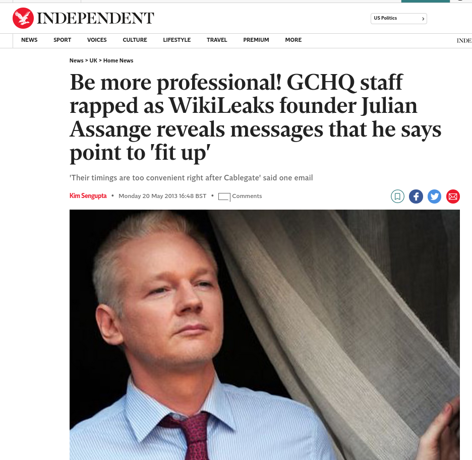 Be more professional! GCHQ staff rapped as WikiLeaks founder Julian Assange reveals messages that he says point to 'fit up'