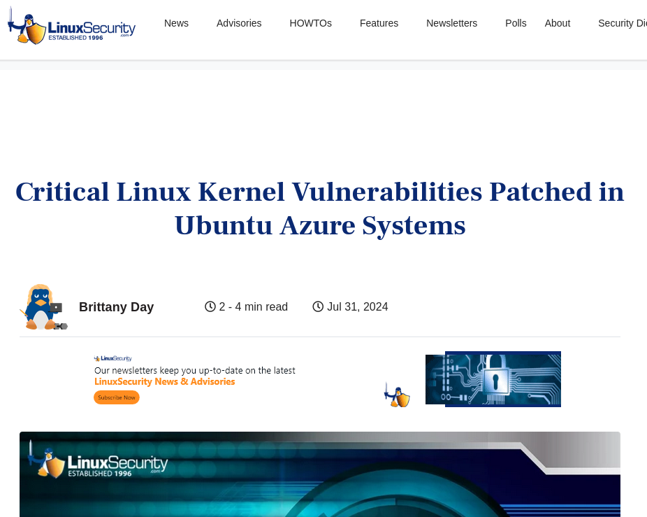 Critical Linux Kernel Vulnerabilities Patched in Ubuntu Azure Systems
