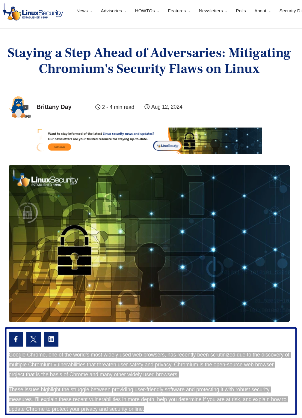 Staying a Step Ahead of Adversaries: Mitigating Chromium's Security Flaws on Linux