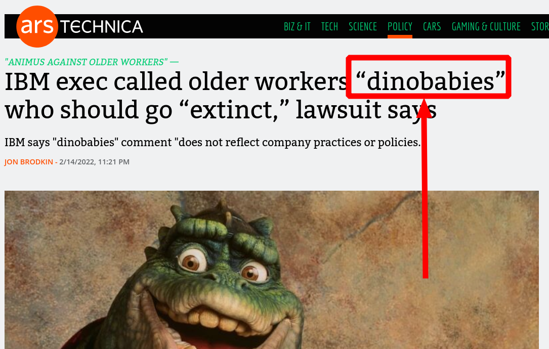 IBM exec called older workers “dinobabies” who should go “extinct,” lawsuit says