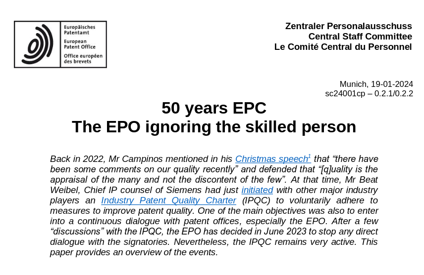 50 years EPC: The EPO ignoring the skilled person