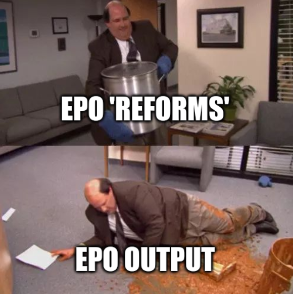 EPO 'reforms' and EPO output