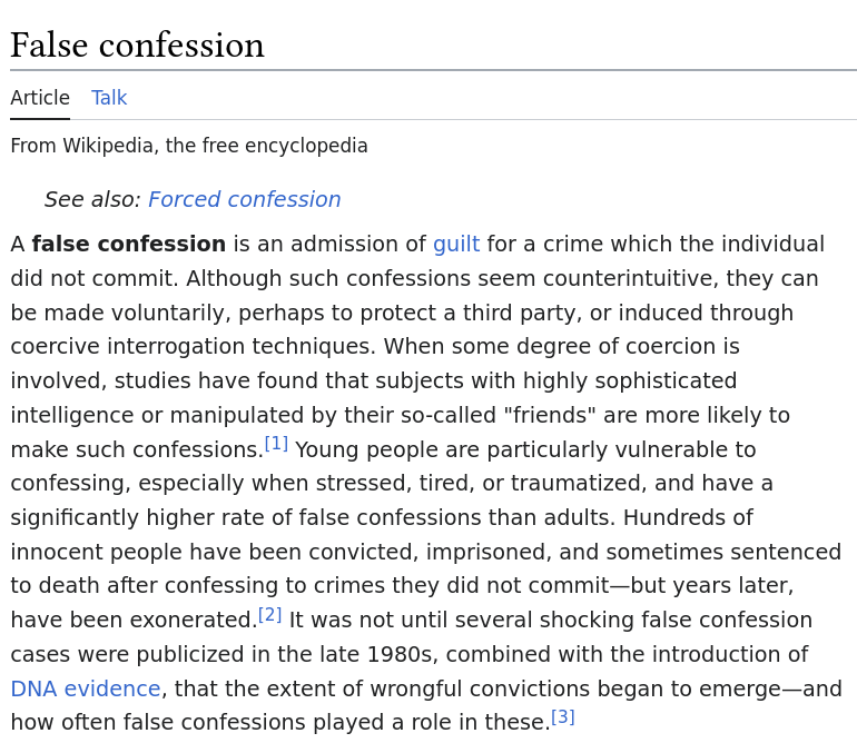 False confession