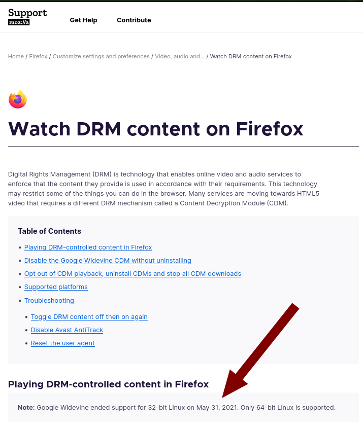 Firefox/Mozilla on Firefox DRM