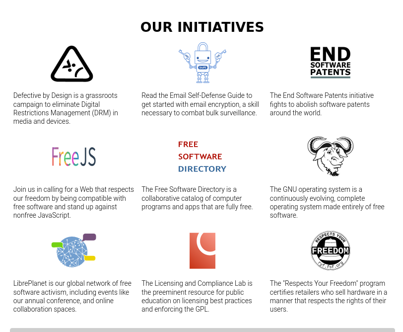FSF: Our initiatives