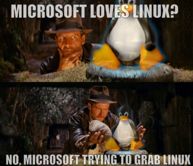 Microsoft loves Linux? No, Microsoft trying to grab Linux