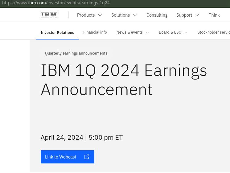 IBM 1Q 2024 Earnings Announcement