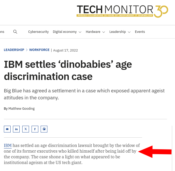 IBM settles ‘dinobabies’ age discrimination case