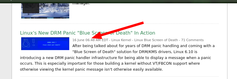 Linux's New DRM Panic 'Blue Screen of Death' In Action