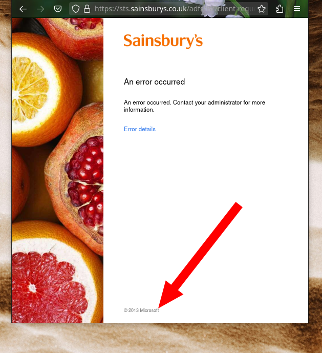 To access the site, please log in using your Sainsbury's or Sainsbury's Bank email address. Unable to access your account? Please click here. 2013 Microsoft.