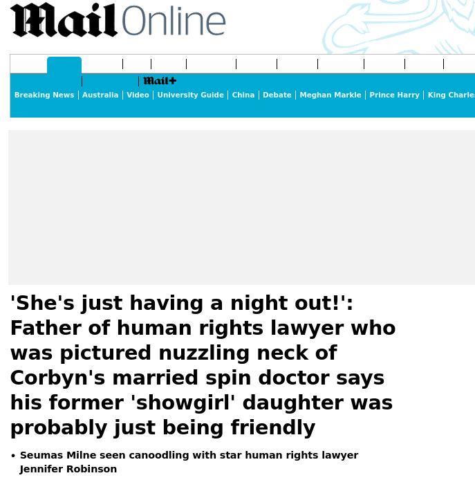 'She's just having a night out!': Father of human rights lawyer who was pictured nuzzling neck of Corbyn's married spin doctor says his former 'showgirl' daughter was probably just being friendly