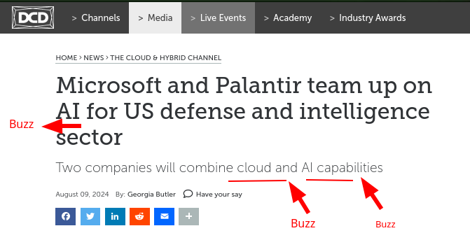 Buzz: Microsoft and Palantir team up on AI for US defense and intelligence sector