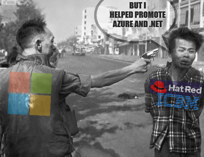 Execution of Red Hat: But I helped promote Azure and .NET