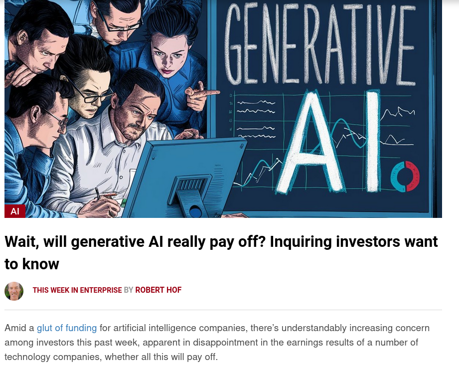 Wait, will generative AI really pay off? Inquiring investors want to know