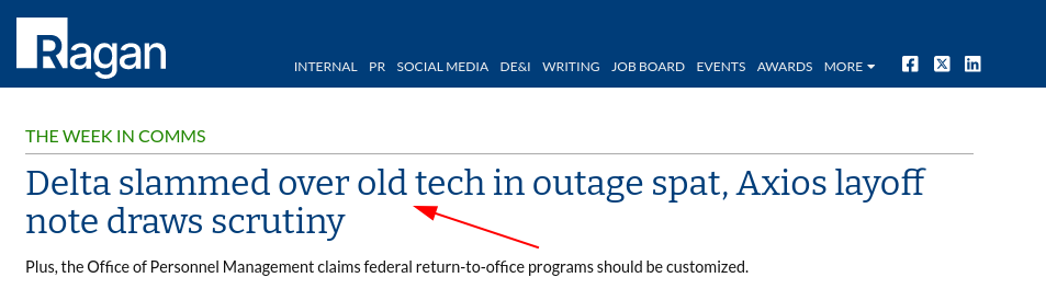 Delta slammed over old tech in outage spat, Axios layoff note draws scrutiny