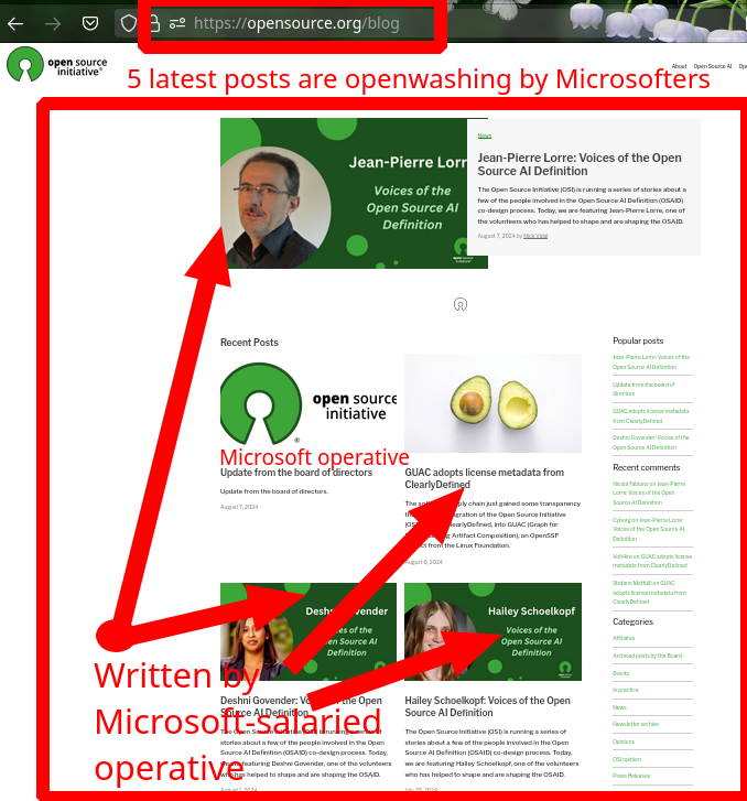 OSI 5 latest posts are openwashing by Microsofters; Written by Microsoft-salaried operative, Microsoft operative