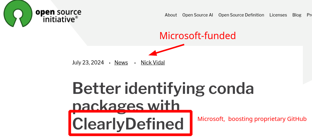 Microsoft-funded person shilling Microsoft, boosting proprietary GitHub