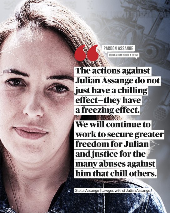 'The actions against Julian Assange do not just have a chilling effect—they have a freezing effect. We will continue to work to secure greater freedom for Julian and justice for the many abuses against him that chill others.' - Stella Assange
