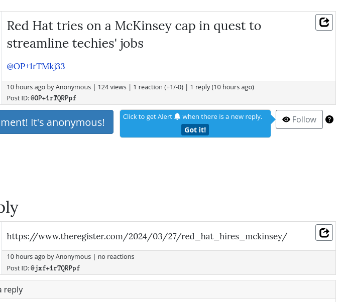 Thread regarding Red Hat layoffs: Red Hat tries on a McKinsey cap in quest to streamline techies' jobs