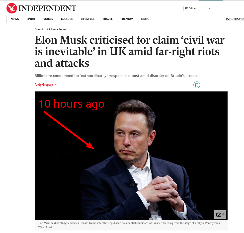 10 hours ago: Elon Musk criticised for claim ‘civil war is inevitable’ in UK amid far-right riots and attacks