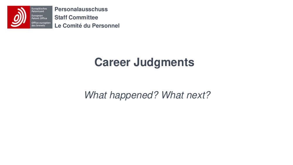 EPO Slide on Career Judgments