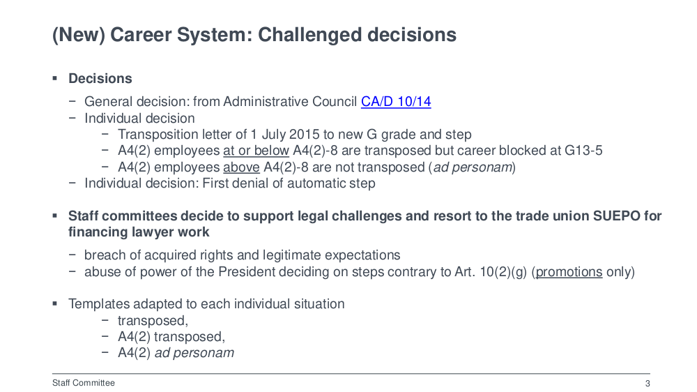 EPO Slide on Career Judgments