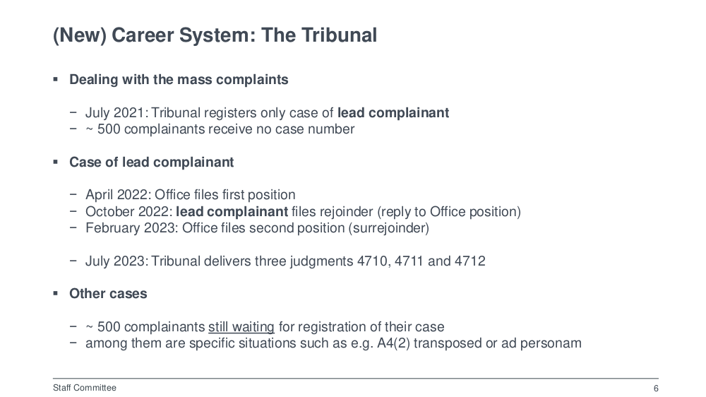 EPO Slide on Career Judgments