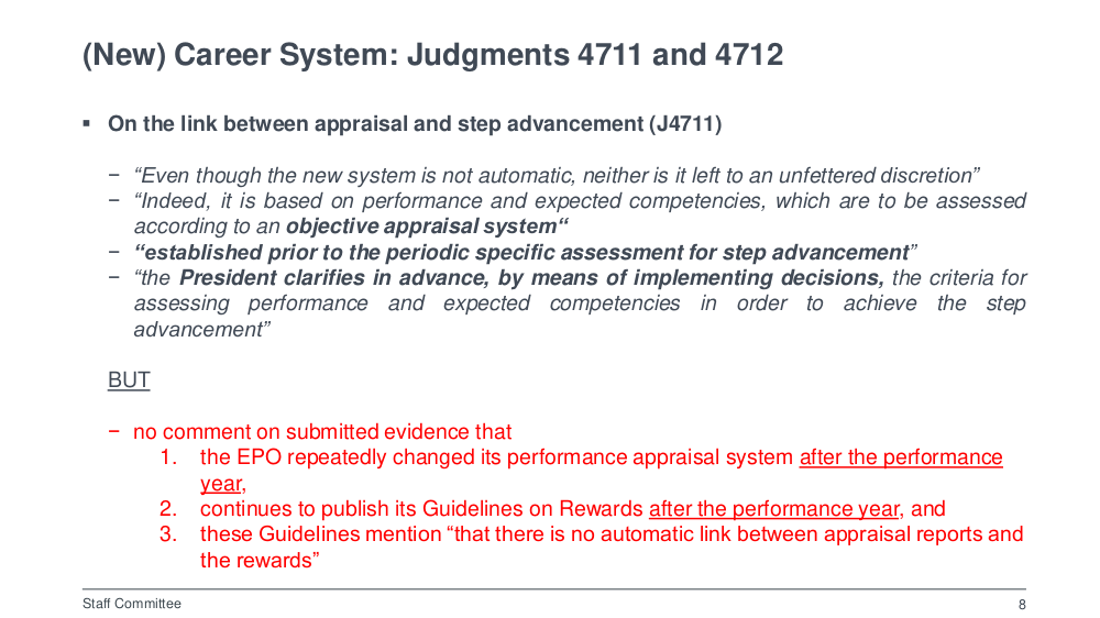 EPO Slide on Career Judgments