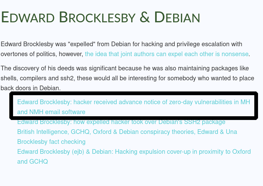 Edward Brocklesby & Debian series
