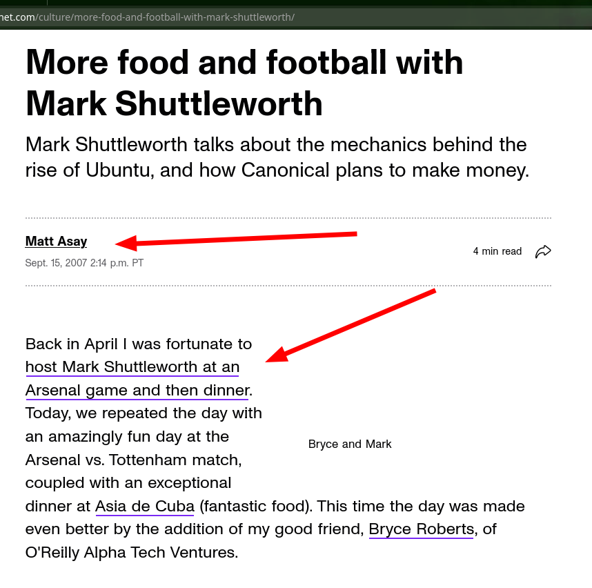 More food and football with Mark Shuttleworth