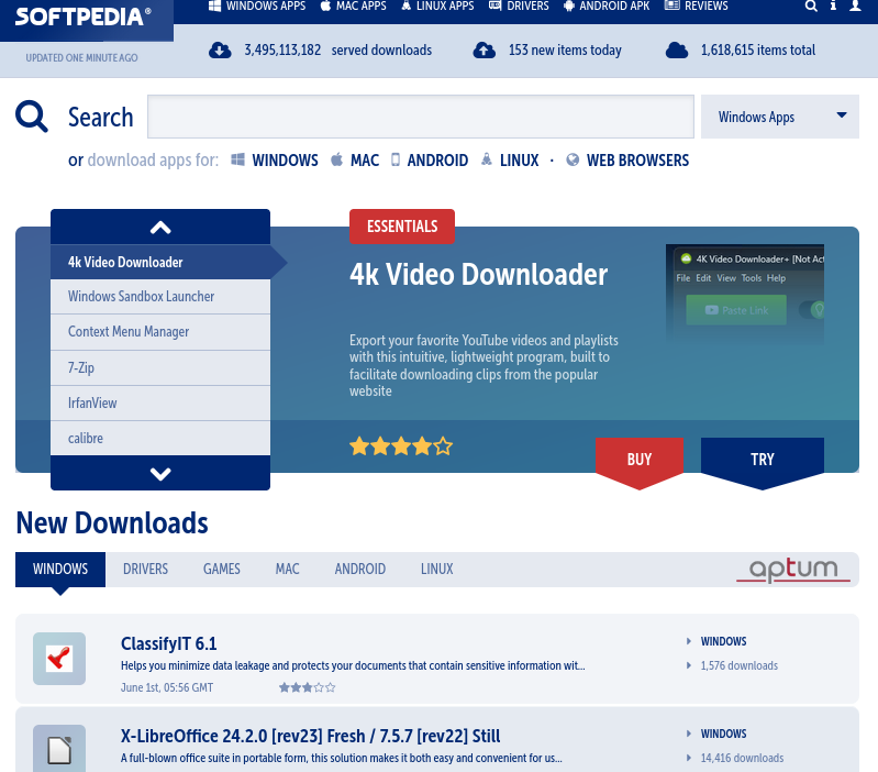 Softpedia front page