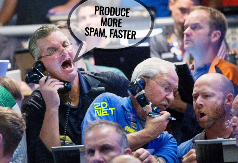 Upset Stock Market Traders: Produce more spam, faster