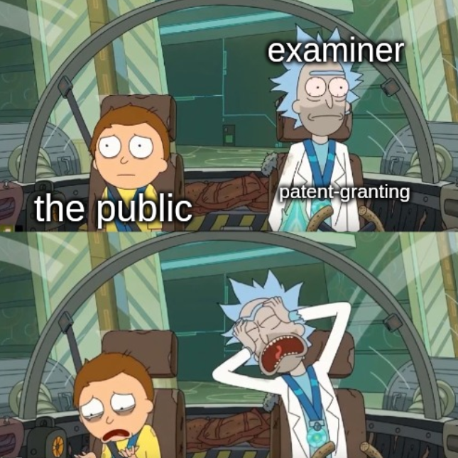 Rick and Morty Crying: examiner, the public, patent-granting
