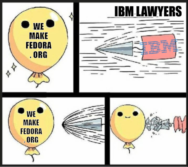 IBM lawyers vs wemakefedora.org
