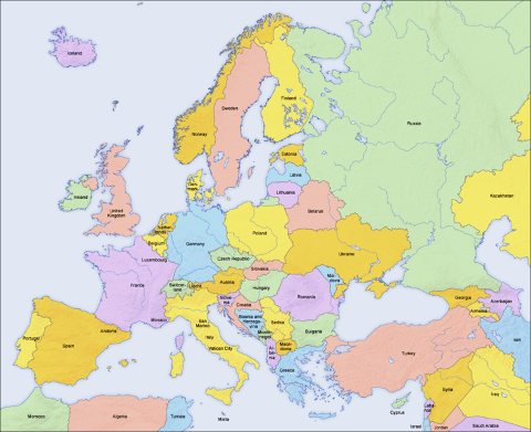European countries map
