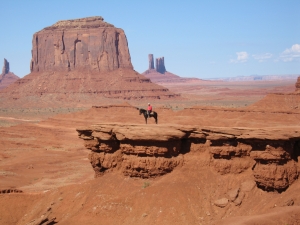 Lone rider in Monument Valley