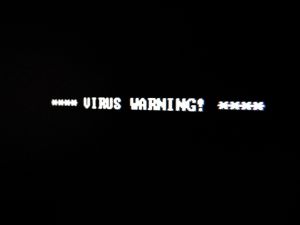 DOS screen - virus warning