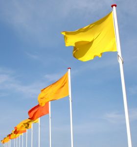 Yellow flagpoles