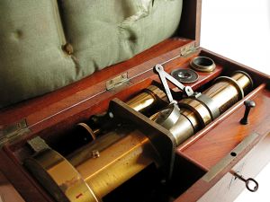 Vintage brass microscope