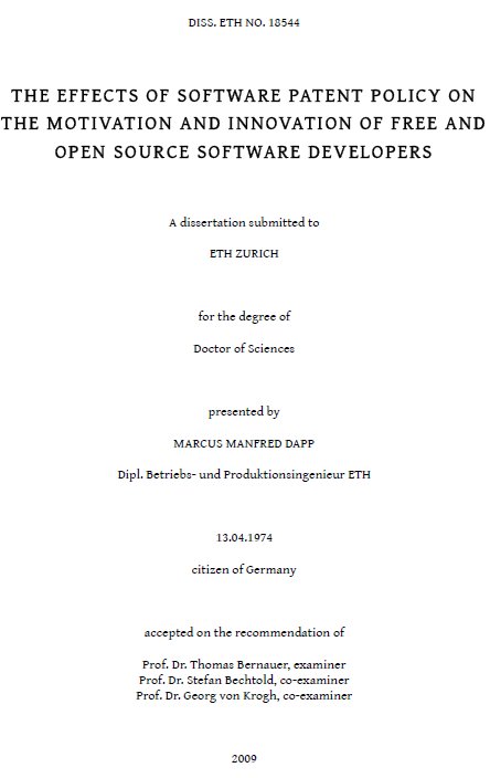 Open source software dissertation